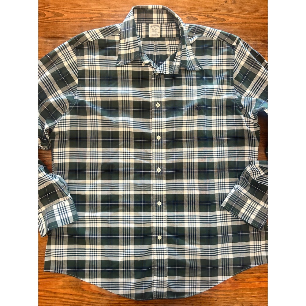 Brooks Brothers XL Regent Green Plaid Button Down Shirt